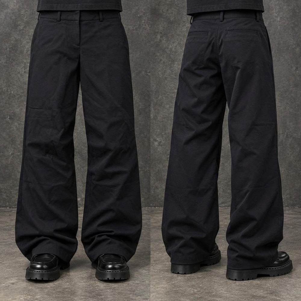 28x28 Black Baggy Wide Leg Dress Pants Grunge Y2K 2000s